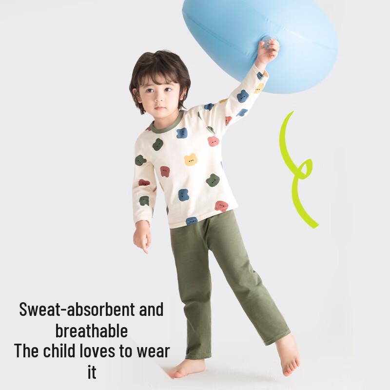 Miqi Bear Boys' Thin Cotton Home Wear Pajama Set