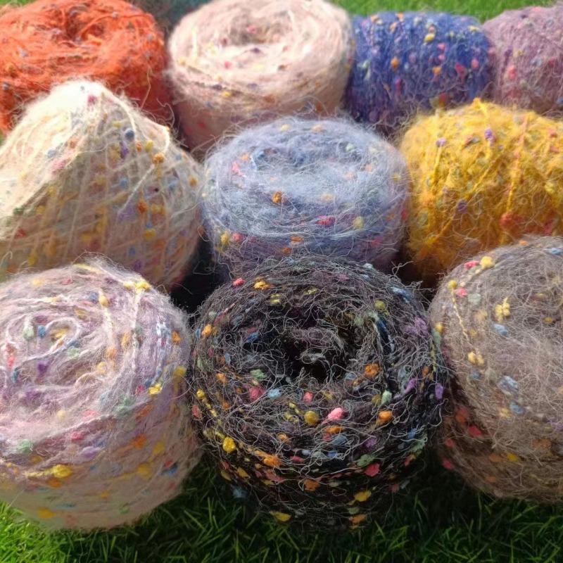 Ręcznie robiony pleciony tęczowy fasolka cukrowa moherowy nić do szalika DIY, domowa torba sweter czapka, ręcznie mieszana włóczka kłębek szydełkowanie 50g