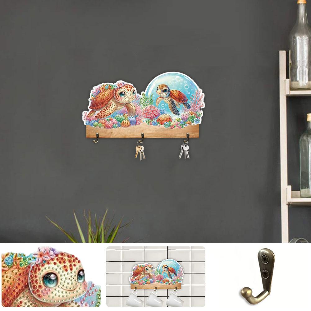 

Sea Turtle Wood DIY Diamond Painting Hanging Hook No Hole Punching Wall Decor United States