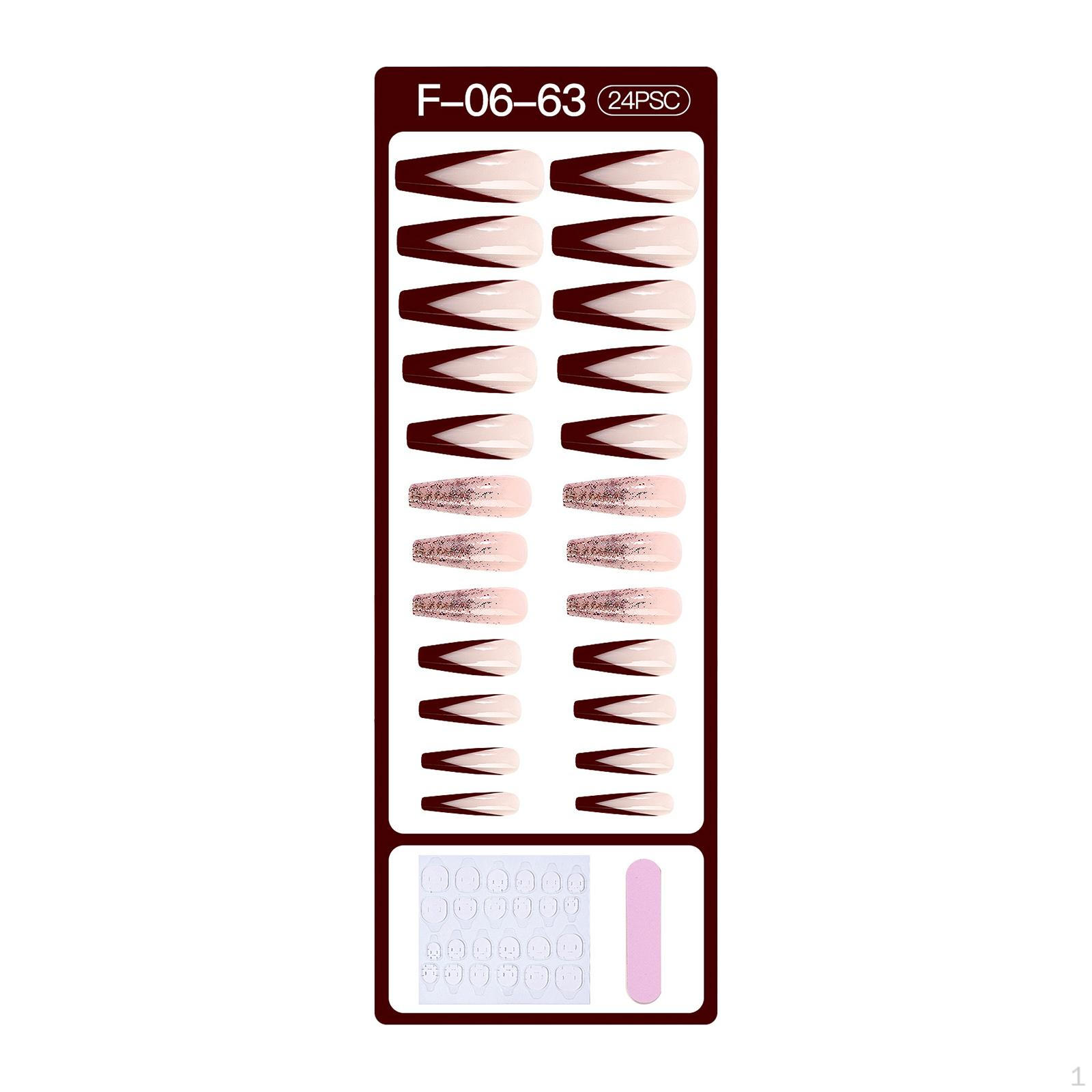 

24 шт. длинных ногтей для домашней вечеринки на Хэллоуин для женщин 06 24XFalse Nail Tips_Package Size 13.5x7cm