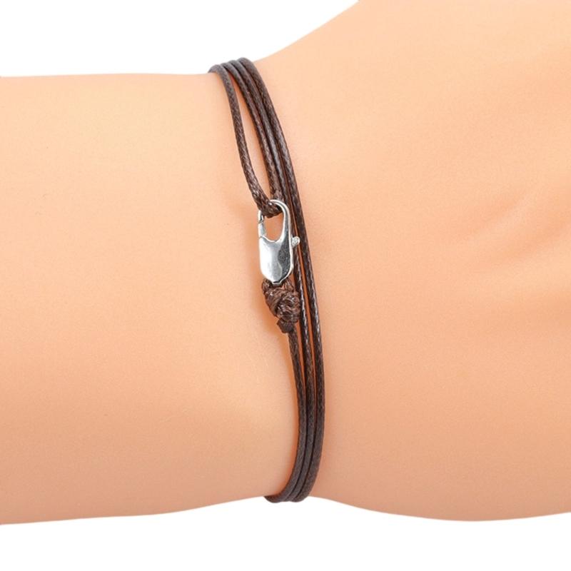 

Copper Accented Multilayer Waxed Thread Bracelet Stretch Free Adjustable Closure Jewelry For Delicate Skin Types