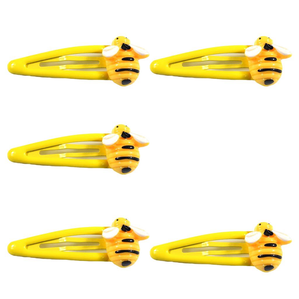 Pack of 5 Cute Bee Hair Clips for Kids Mixed ABS Plastic Hairpins Lightweight Girls Hair Accessories Multi Color Set