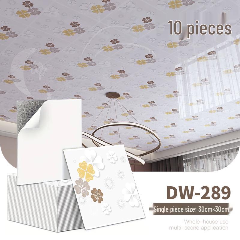 10-Pack Self-Adhesive Ceiling Stickers: Aluminum-Plastic Bathroom Decor Panels