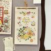2027 Wall Hanging Calendar Pre-punched Holes Hand Drawn Afternoon Tea Floral Patterns for Home Use