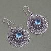 Topaz Blue Pendant Sky Earrings Set  Sterling Jewelry  Ring Earring