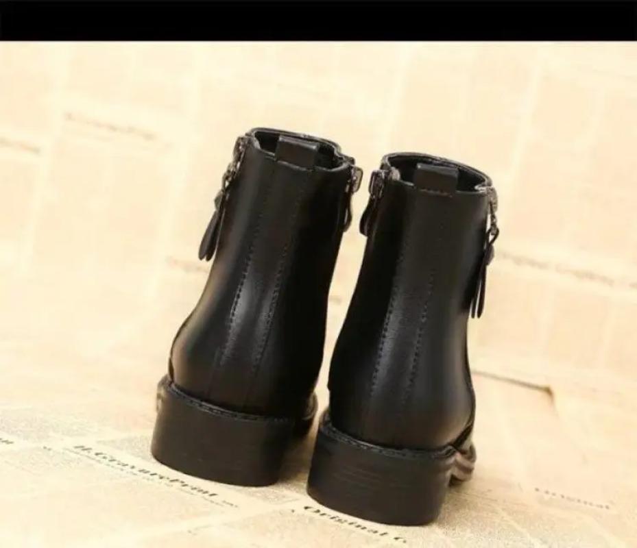 Winter Ankle Boots Women Black Warm Plush Korean Version Side Zipper Cotton Boots Female Flat Luxury Chelsea Boots Short Shoes