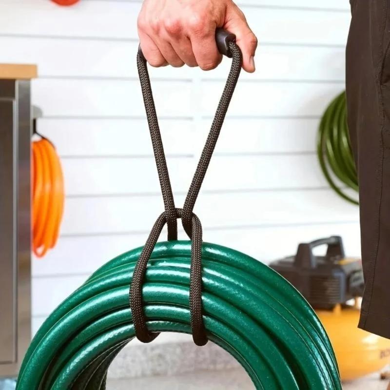 Storage Strap Heavy-Duty Hook and Loop Cord Carrying Strap, Hanger, and Organizer with Handle for Pool Hoses Garden Hoses Cables