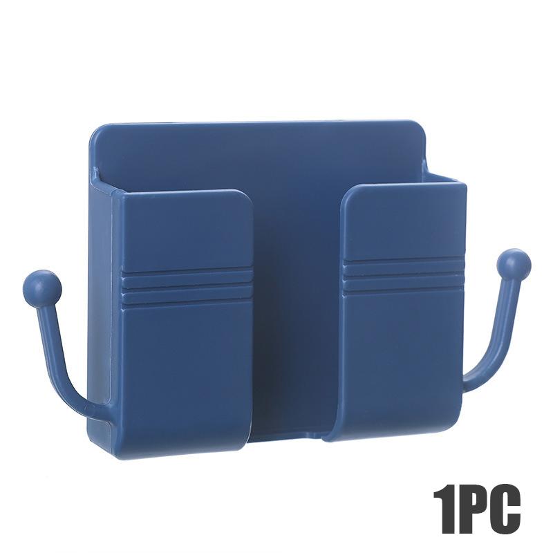 4/2/1pcs Wall Mounted Mobile Phone Holder Multifunction Holder Remote Control Storage Box Charger Hook Cable Charging Dock Stand