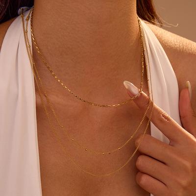Colier Minimalist Nimai Lux Ușor Stratificat Lanț Simplu Oțel Inoxidabil 18k Colier cu Lanț Subțire