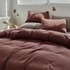 Set Biancheria da Letto King Size Rosso Ruggine Scuro - Trapunte Semplici Moderne in Cotone Viola per Donne e Ragazze