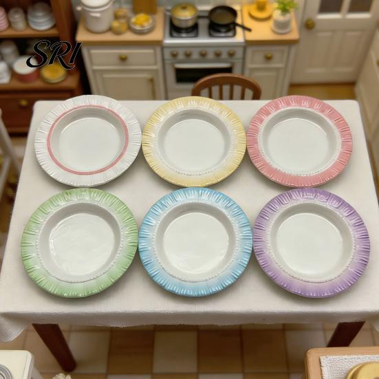 Refrigerator Magnet Decoration Multifunctional Resin Ornaments Miniature Tray Pinch Base Simulated Food Toy Decor Durable Macaron Gradient Color
