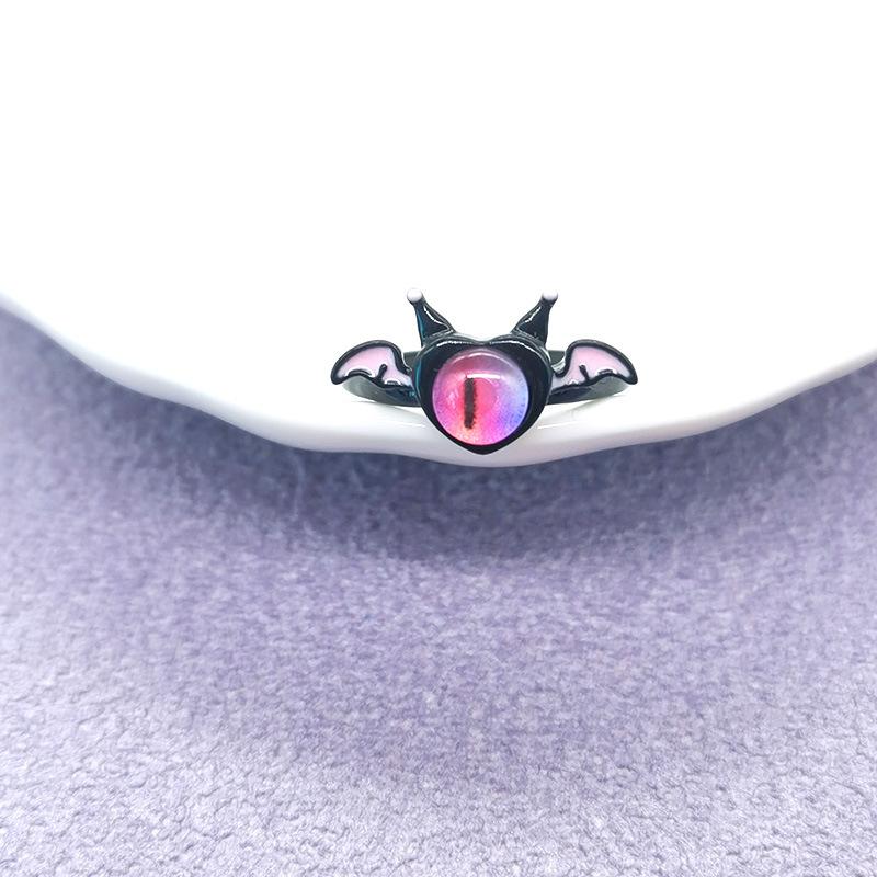 

Смешной, милый, милый, летучая мышь, маленький монстр, кольцо, нишевый женский дизайн, мультяшное отверстие для пальца, кольцо с изюминкой