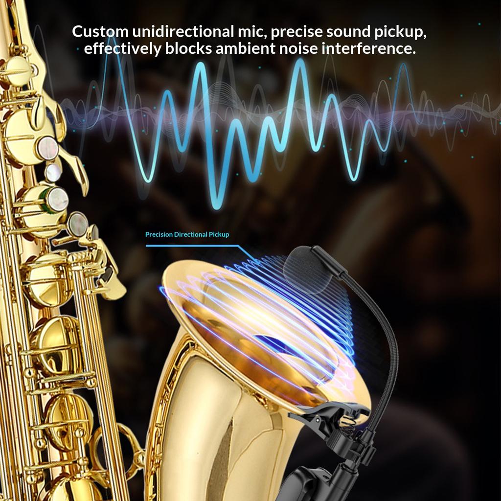 Anti Interference Capable Wireless Microphone for Musical Instrument with Quick Pairing Highly Fidelity Sound Quality