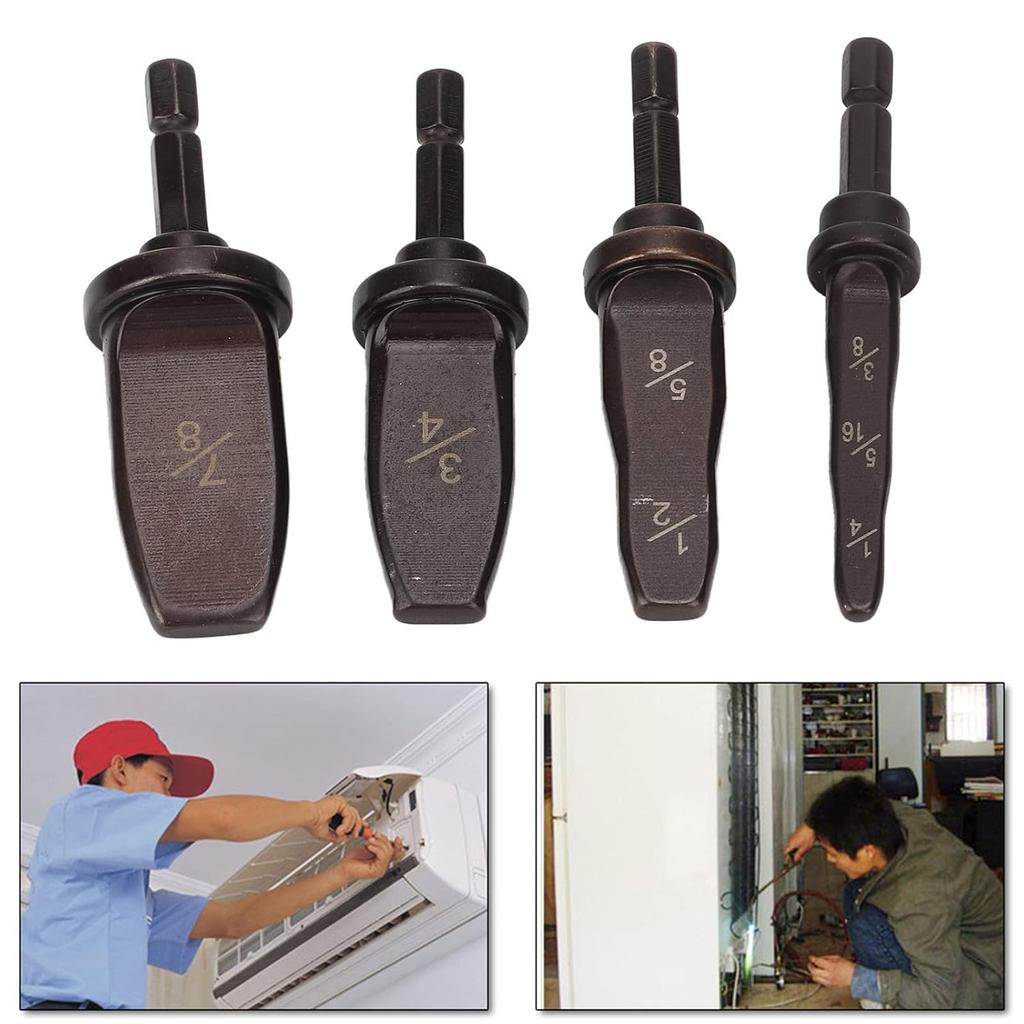 Pipe Tube Expander, High Carbon Steel Electric Swagging Tool Drill Bit, Air Conditioning Copper Pipe Expander 1/4", 5/16", 3/8", 1/2", 5/8", 3/4",