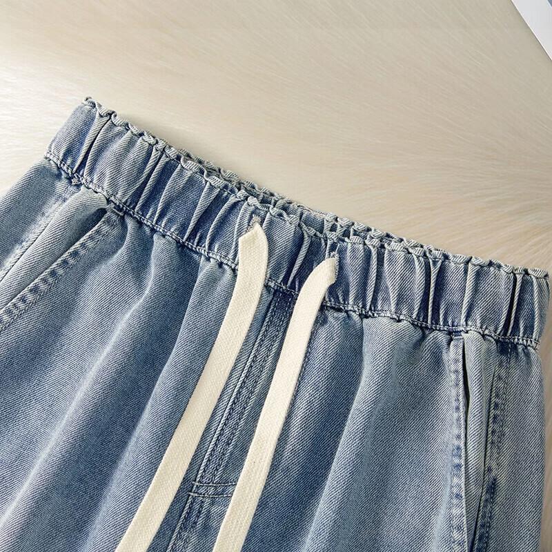 Women's Lyocell Drawstring Elastic Waist Jeans