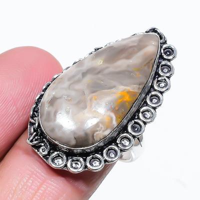 Natural Bumblebee Jasper Gemstone 925 Sterling Silver Gift Ring Size 9 m7W08