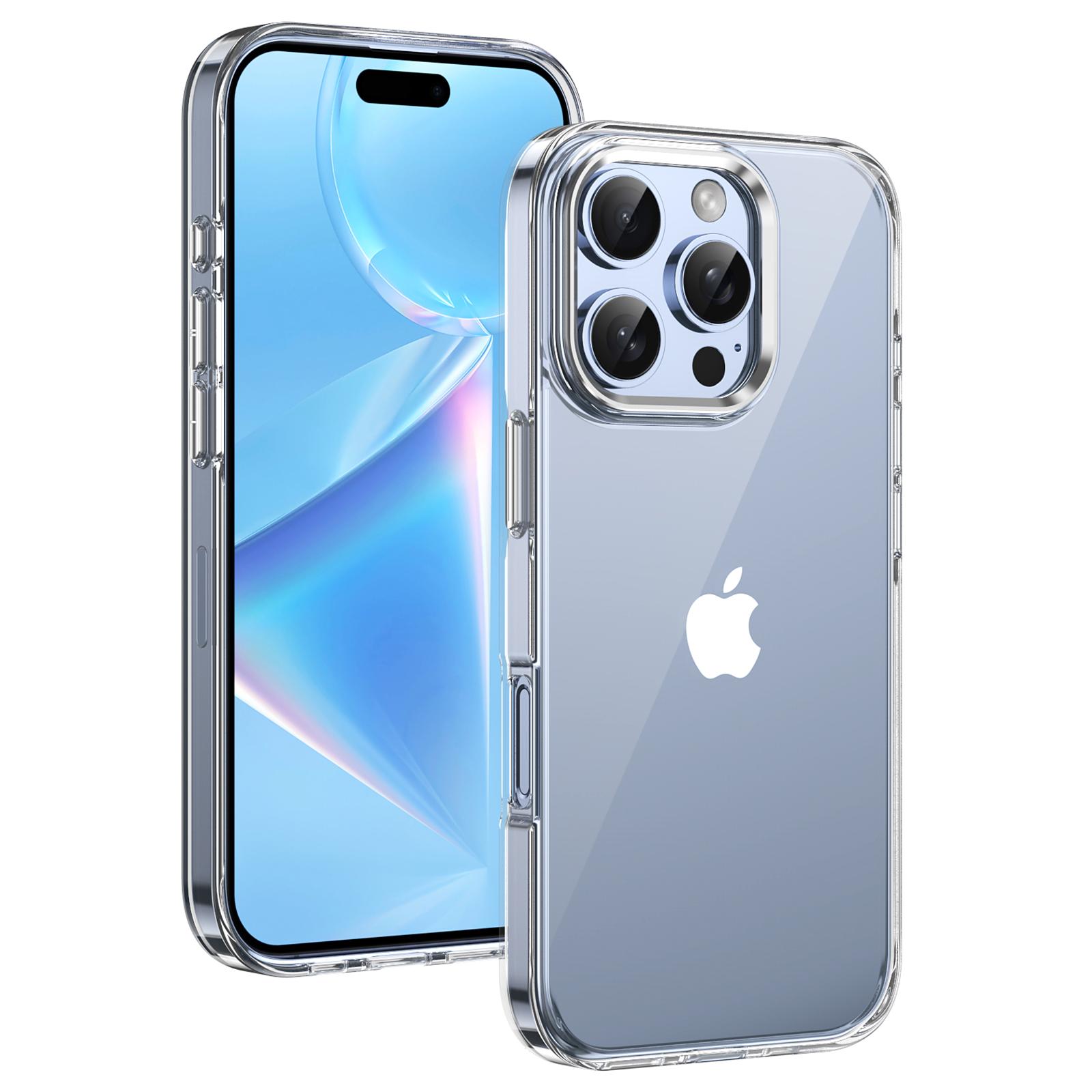 

For iPhone 16 Pro Clear Phone Case Hard PC Anti-Scratch Mobile Phone Back Cover Silver