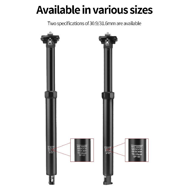 MEROCA Bike Dropper Seat Post 30.9/31.6x425mm Internal Routing Cable Remote Wire Control Lift Seat Tube Mtb Seatpost