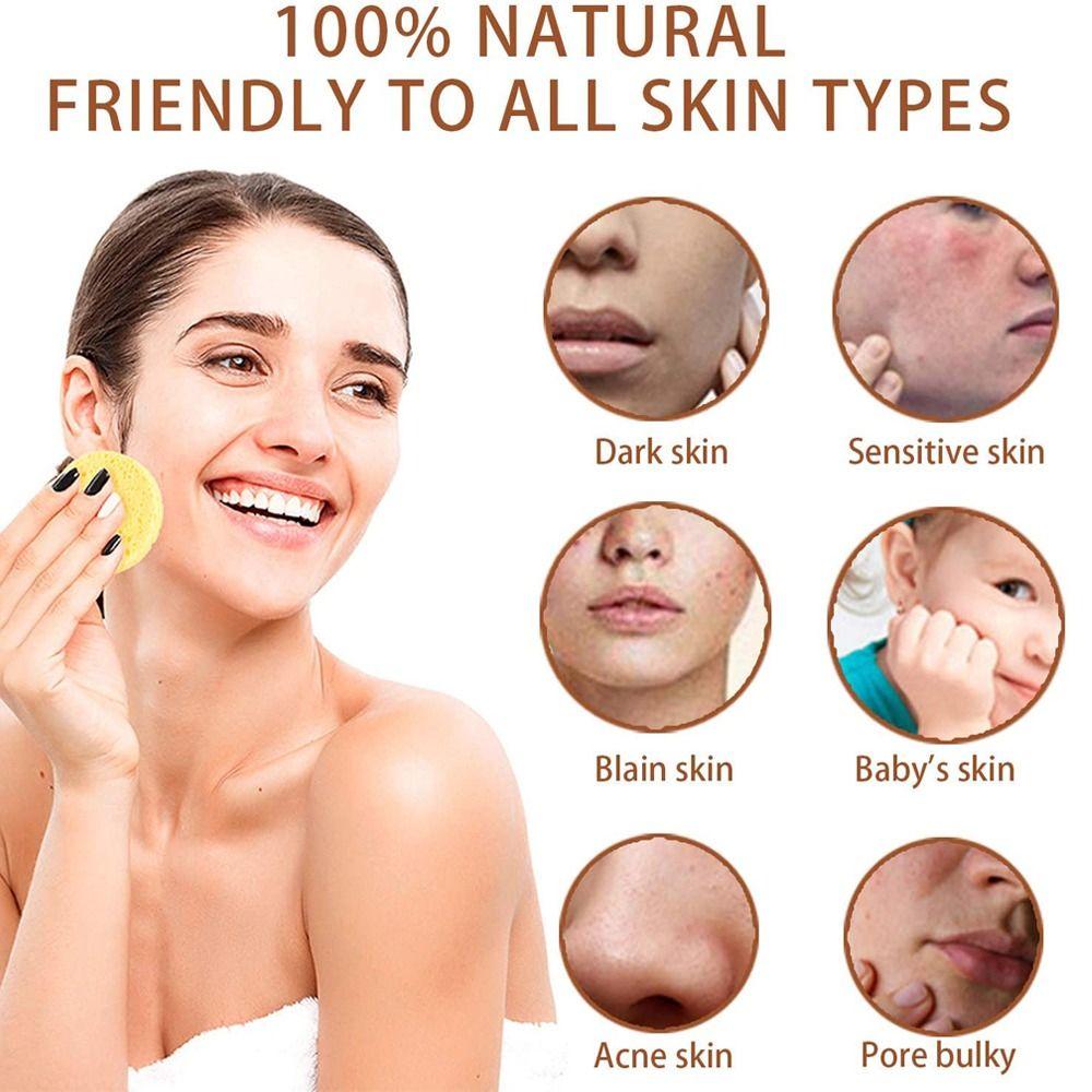 Tools Facial Washing Sponge Wood Pulp Sponge Cleansing Tool Face Cleaning Sponge Pad Massage Brush