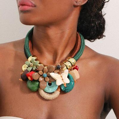 Personality Multi-Layered Acrylic Flower Butterfly Necklace For Women Girl  Trend Party Jewelry Accessories Gift