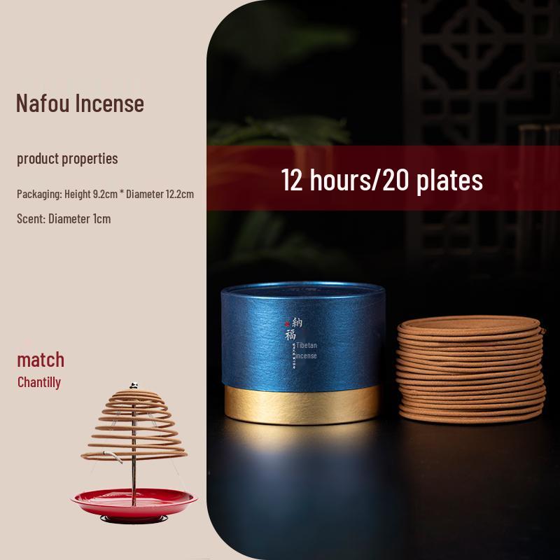 Sandalwood Tibetan Incense Coil for Indoor Worship of Buddha, Guanyin, and God of Wealth, Long-Lasting 24-Hour Aroma