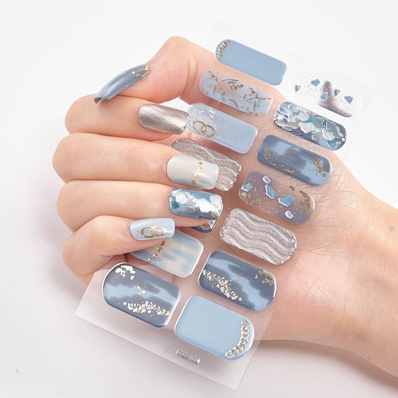

32 Vibrant Colors Semi-Cured Gel Nail Wraps Full Cover Waterproof Sticker Long-Lasting French Nail Decal for Easy Nail Art