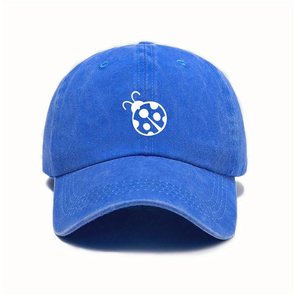Retro Printed Washed Baseball Cap with Adjustable Size, Sun Protection and Antique Appearance Suitable for Outdoor Activities