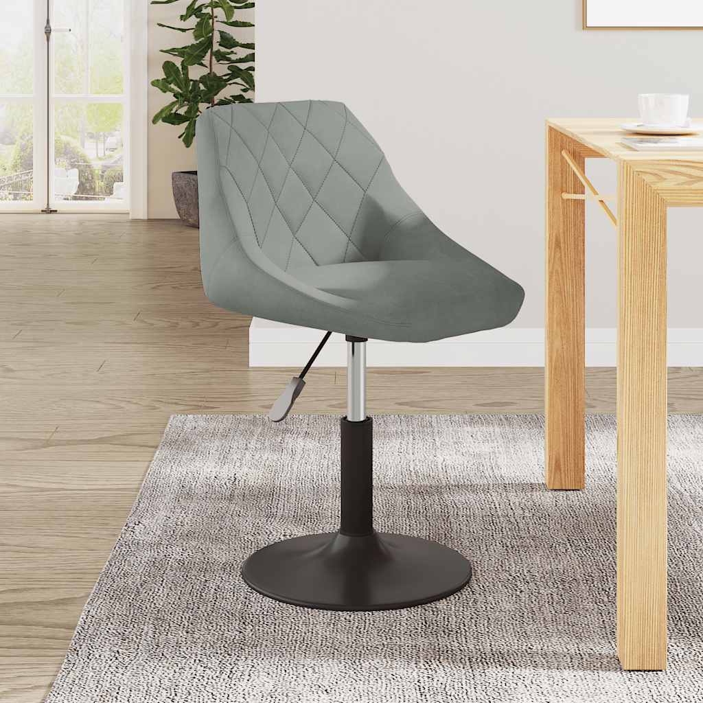 Dining Room Chair Light Grey Velvet