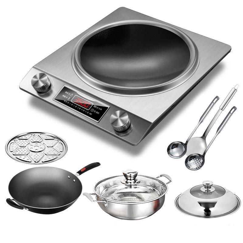 High-Power Induction Cooktop Set with Pot - Electric Ceramic Stove