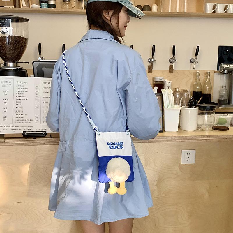 New girl mobile phone bag fashion plush doll pendant large capacity shoulder bag duck duck tote bag women