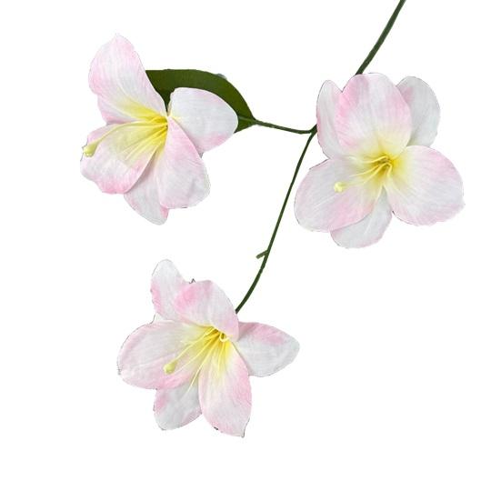 Yousheng Artificial Lily Flower 3 Heads Full Bloom Faux Lily Branch with Leaves Real Touch Fake Lilium Flower for DIY Wedding Bouquet Floral