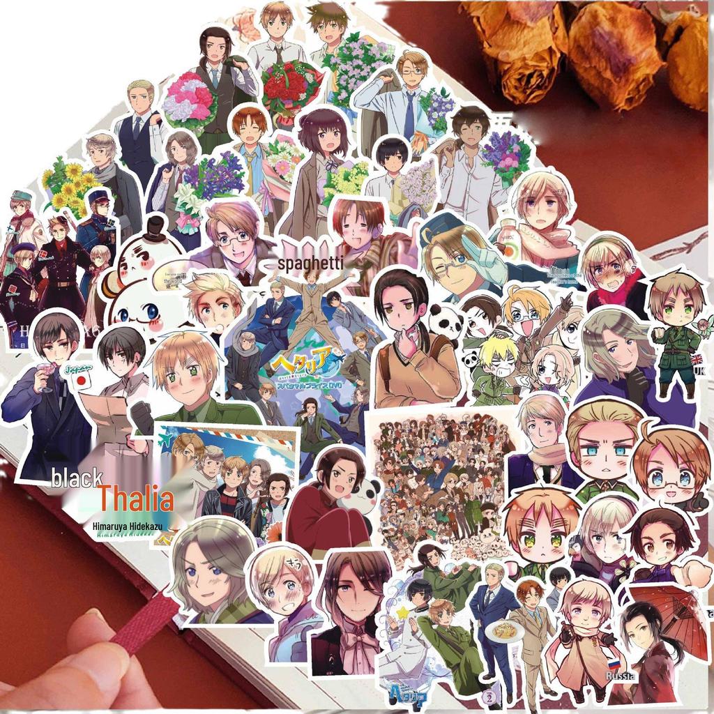 Hetalia Anime Sticker Journal - Yao, Francis, Arthur, Kiku, Feliciano Decorations