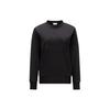 Moncler Monochrome Crystal Logo Crew Neck Long Sleeve Sweatshirt Women sweatshirt Black 8G00053899TR999