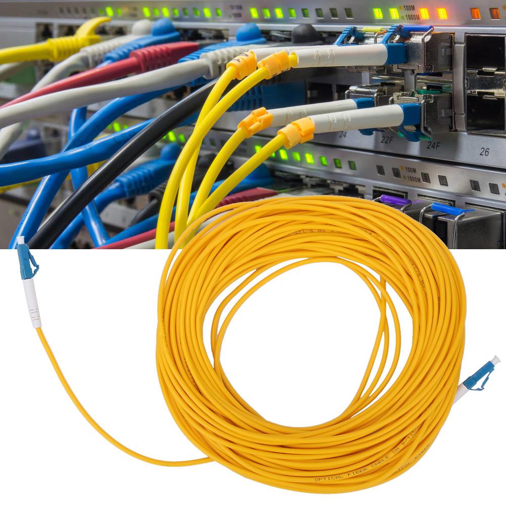 20m LC/UPC To LC/UPC Single Mode 3mm Fiber Optic Patch Cable Cord
