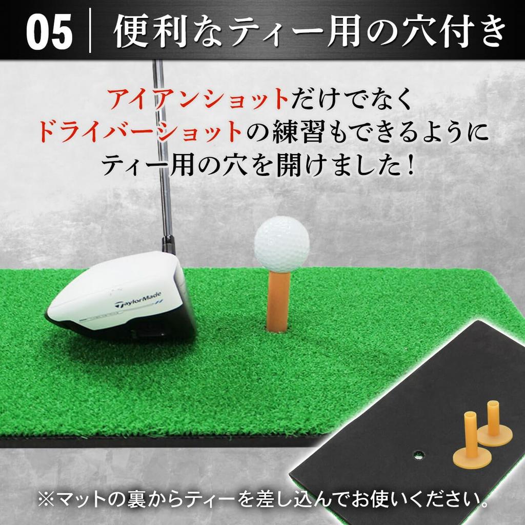GolfStyle Golf Mat Golf Practice Mat Outdoor Indoor Practice Swing Driver Iron Swing Practice Artificial Grass SBR 30 X 60cm Golf Tee Golf Ball E Set