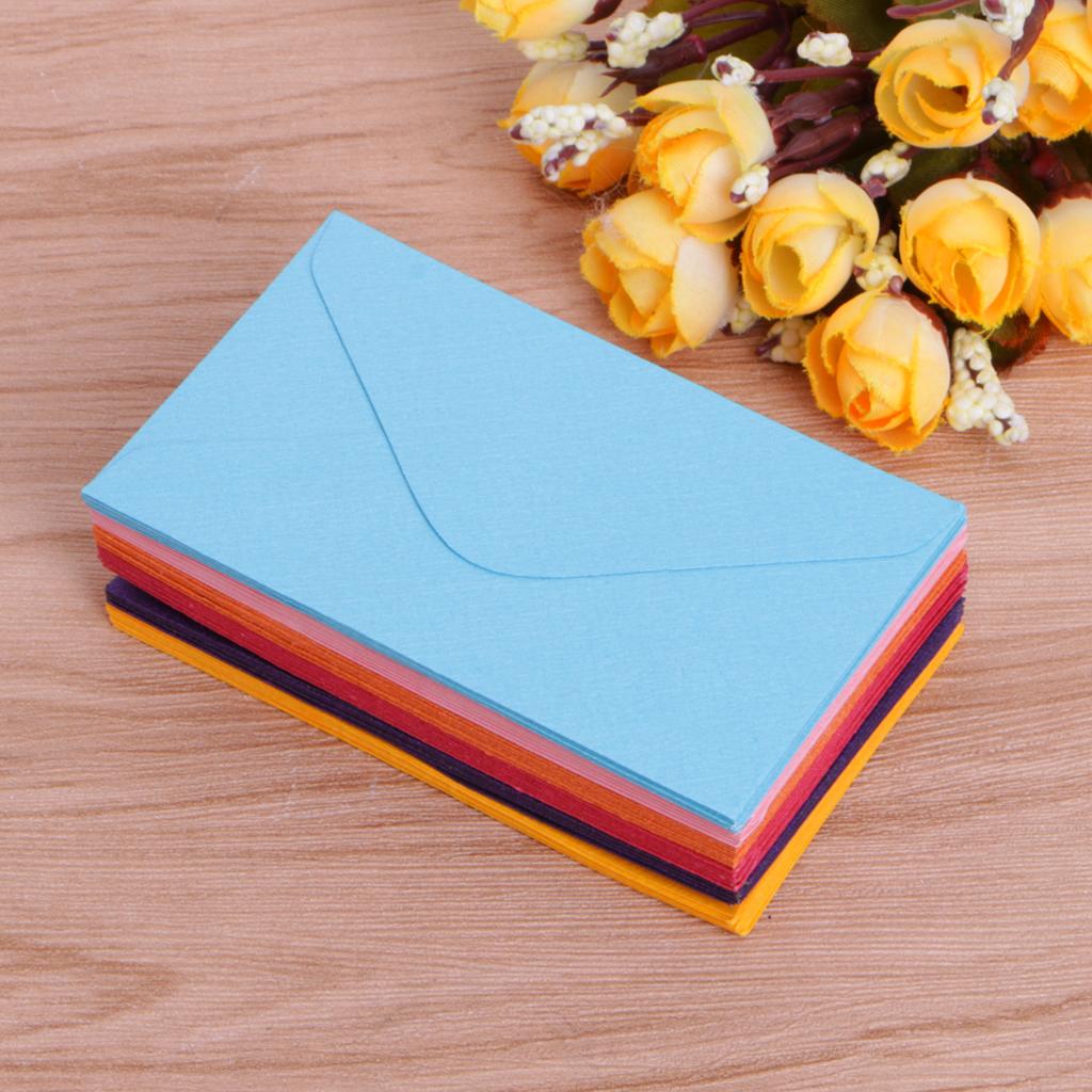 50PSC/Pack Invitation Envelopes Colorful Envelopes 2.4'' X 4'' for Wedding Baby Shower Holiday Birthday Greeting Cards