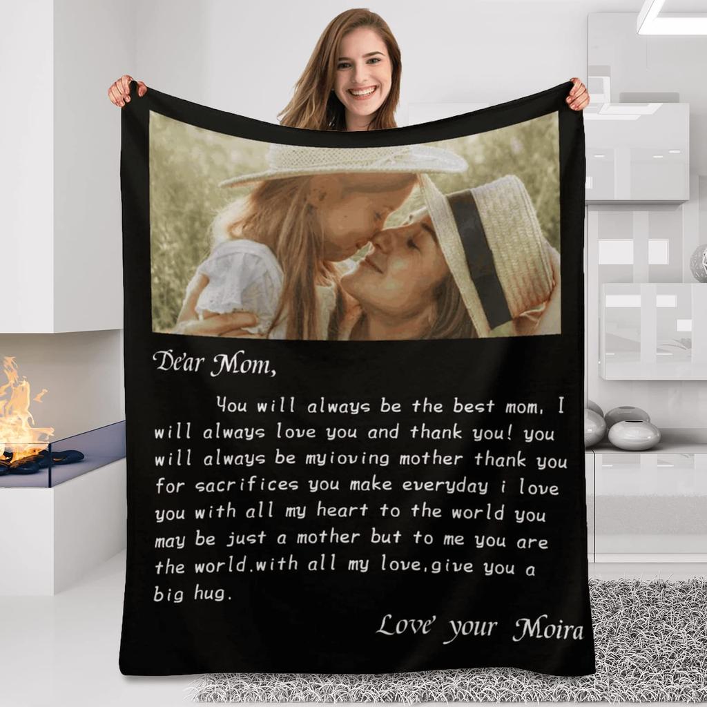 Custom Blanket Flannel Blanket Photo Flannel Blankets for Sofa or Bed Gift DIY Print On Dropshipping