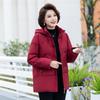 Plus Size Elderly Women Winter Down Coat Thick Warm Hooded Outerwear