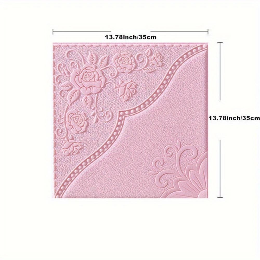 

4Pcs New 35*35cm 3D Wall Stickers Waterproof Moisture-proof Ceiling Stickers Self-adhesive Background Decoration Home Decor розовый