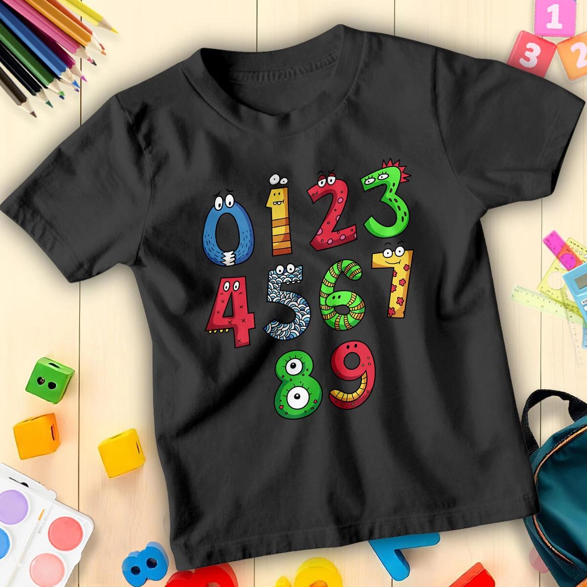 Boys and Girls Monster Design Maths Day Number Day Idea T-Shirt Tee for Kids #ND 150