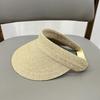 Japanese and Korean Single Raffia Empty Top Hat, Summer Female Sunshade Sunscreen Straw Hat, Large Brim, Light and Foldable