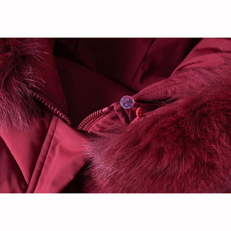 Middle Aged Elderly Padded Jacket Women's Winter Thickened Big Fur Collar Mother's Warm Jacket