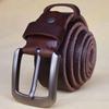 Texture Genuine Leather Belt Retro Jeans Waistband Classic Men Wide Belt  Party