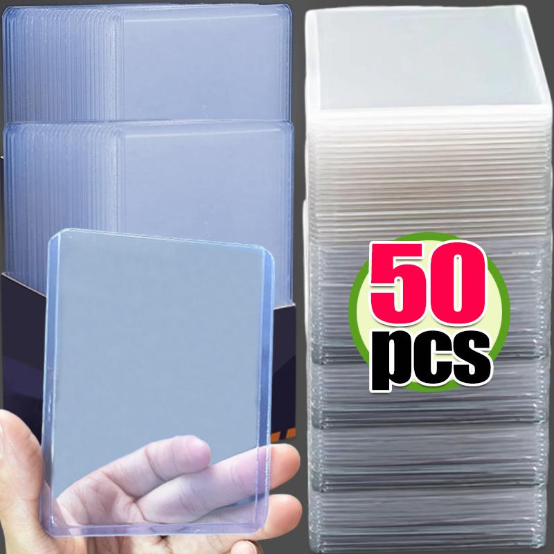 50-1Pack 35PT Transparent Card Sleeves PVC Hard Plastic Game Cards Holder Cover for Collectible Trading Cards