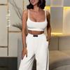 Women's Wide-Leg Suspender Two-Piece Set