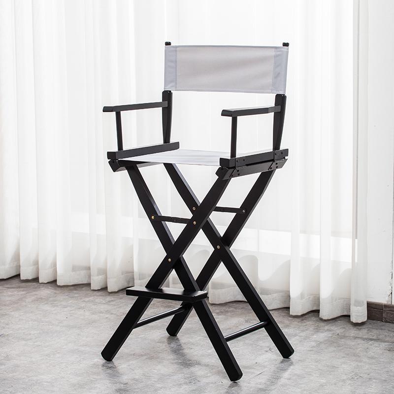 Skládací režisérské křeslo z masivního dřeva s plátěnou opěrkou - Barová stolička, Venkovní, Na líčení nebo Rybářské křeslo