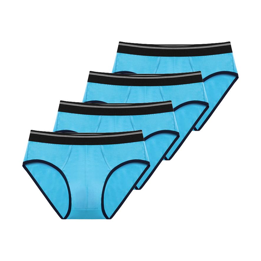 4 Pcs Men's Briefs Breathable Underwear Soild Color Cotton Panties L XL 2XL 3XL 4XL 5XL