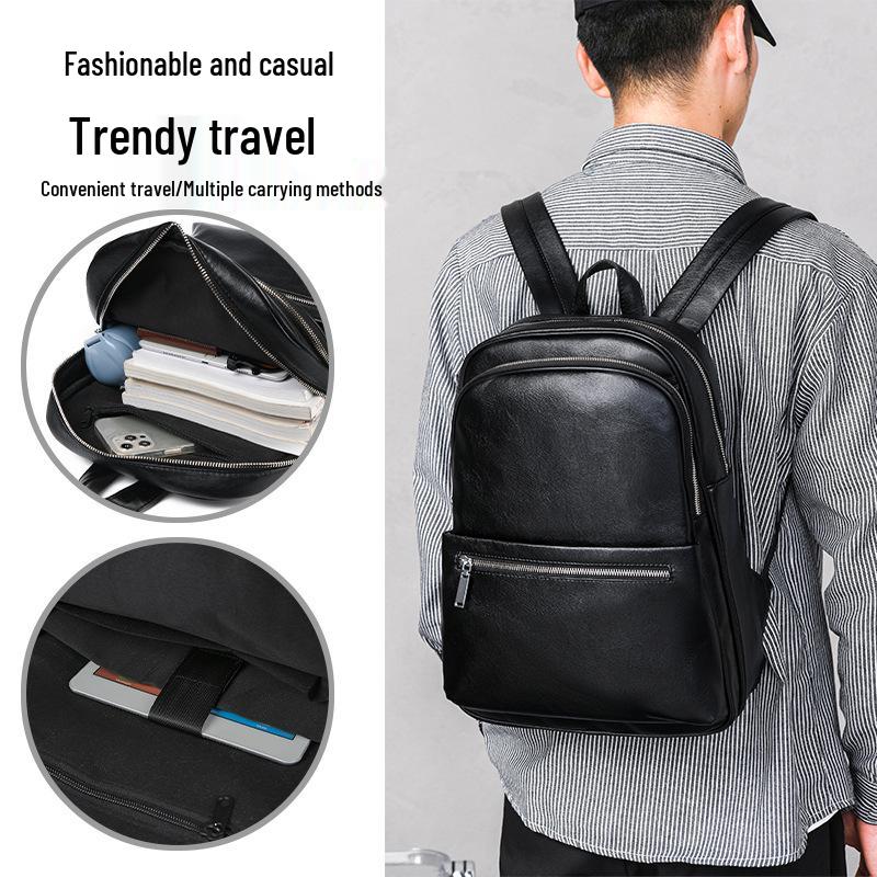 Men's Large-Capacity Laptop Backpack with Double Shoulder Straps