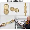 2Pcs Brass Pipe Fitting Connector Coupler No Welding Extension Pipe Joint 3/8Inch and 1/4Inch Double Nipple Enduring