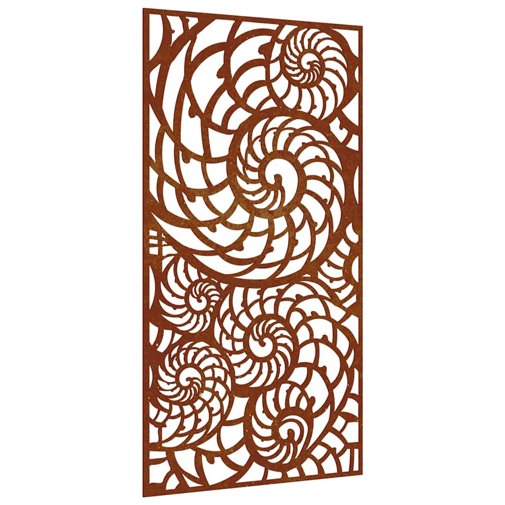 Vidaxl Ogrodowa Dekoracja Ścienna, 105X55 Cm, Stal Kortenowska, Muszle